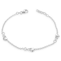 Pulsera 3 infinitos y corazones entrelazados elegante | Regalo romántico para mujer