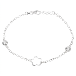 Pulsera con flor y circonitas elegante | Regalo romántico para mujer