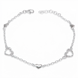 Pulsera con corazones elegante | Regalo romántico para mujer
