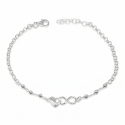 Pulsera  infinito y corazon entrelazados elegante | Regalo romántico para mujer