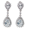 Pendientes largos de plata con circonitas para boda