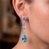 Pendientes largos de plata con circonitas para boda