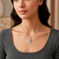 Colgante de Búho en Plata 925 con Piedras Rosas | Collar Elegante