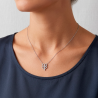 Gargantilla de plata con trébol y circonitas elegante